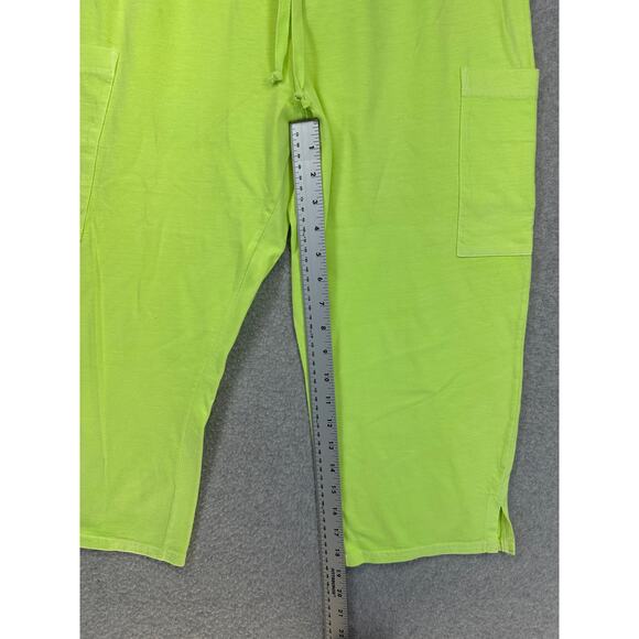 Newport News Easy Style Pants Womens Size Small Green 100% Cotton Capri Pockets - Picture 10 of 10